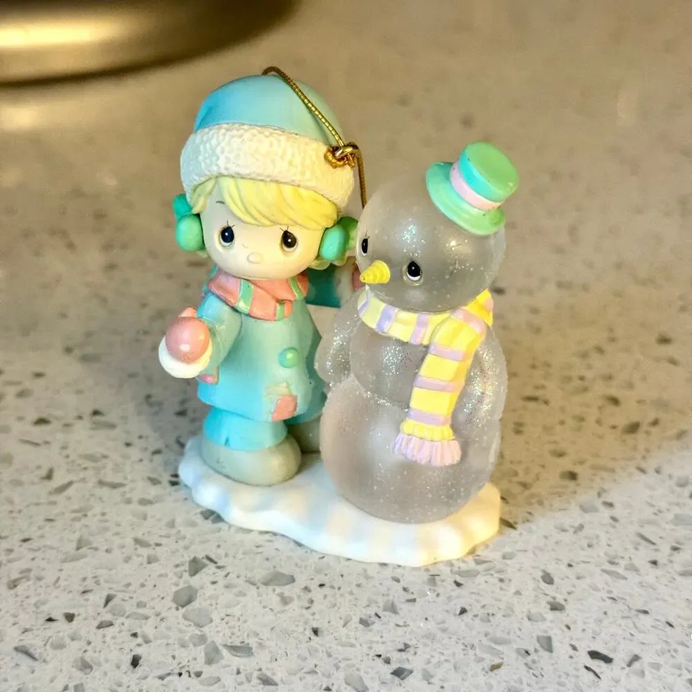Vintage 1999 Precious Moments Christmas Ornament Light Up Holiday Decor Glitter